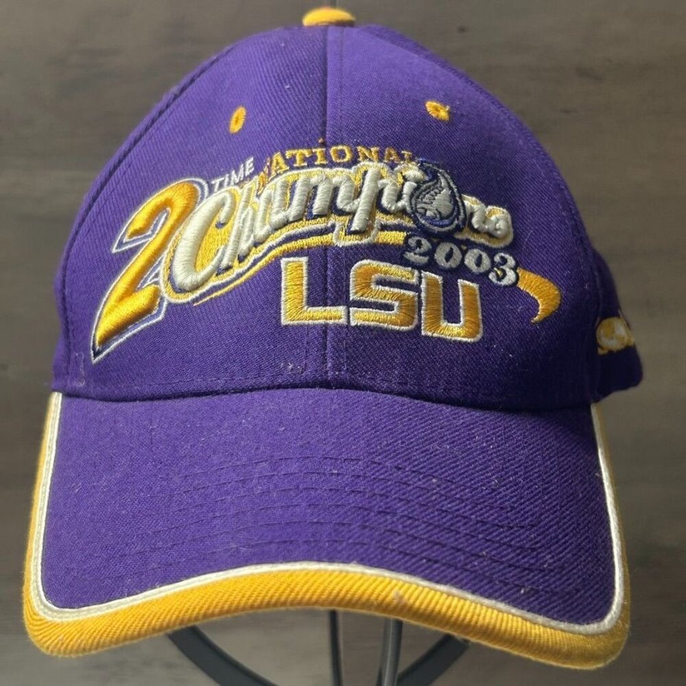 LSU 2-Time National Champions 2003 Purple & Yellow Cap